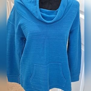 Teal Cowl Neck Pullover  Size L